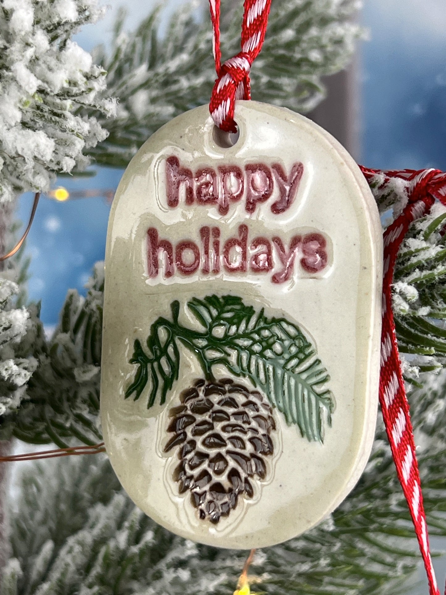 Handmade Hand Stamped Christmas Ornaments