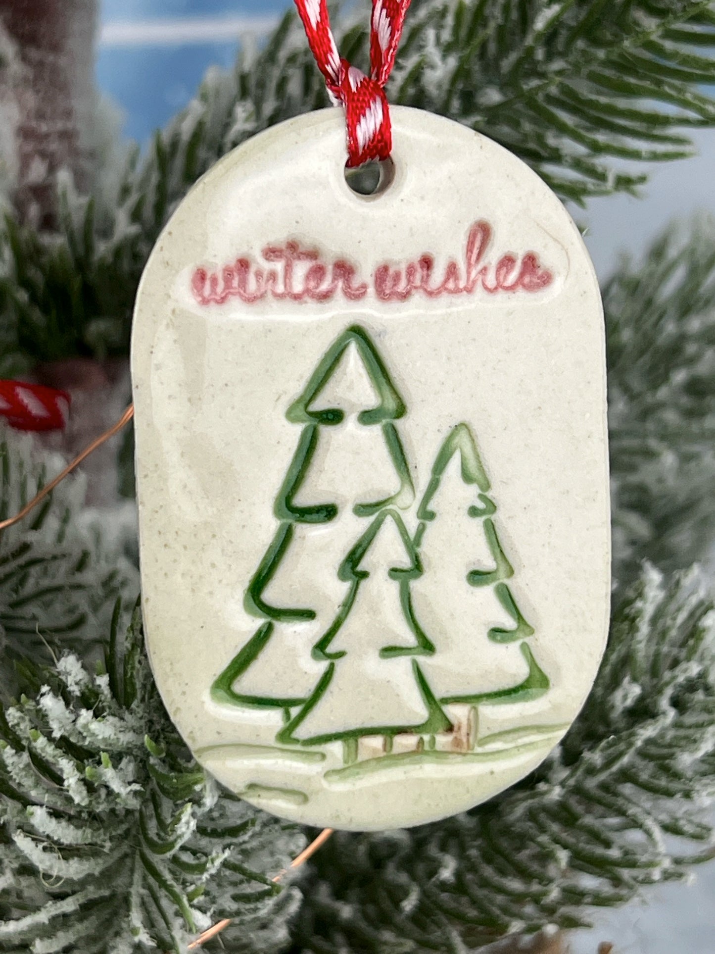 Handmade Hand Stamped Christmas Ornaments