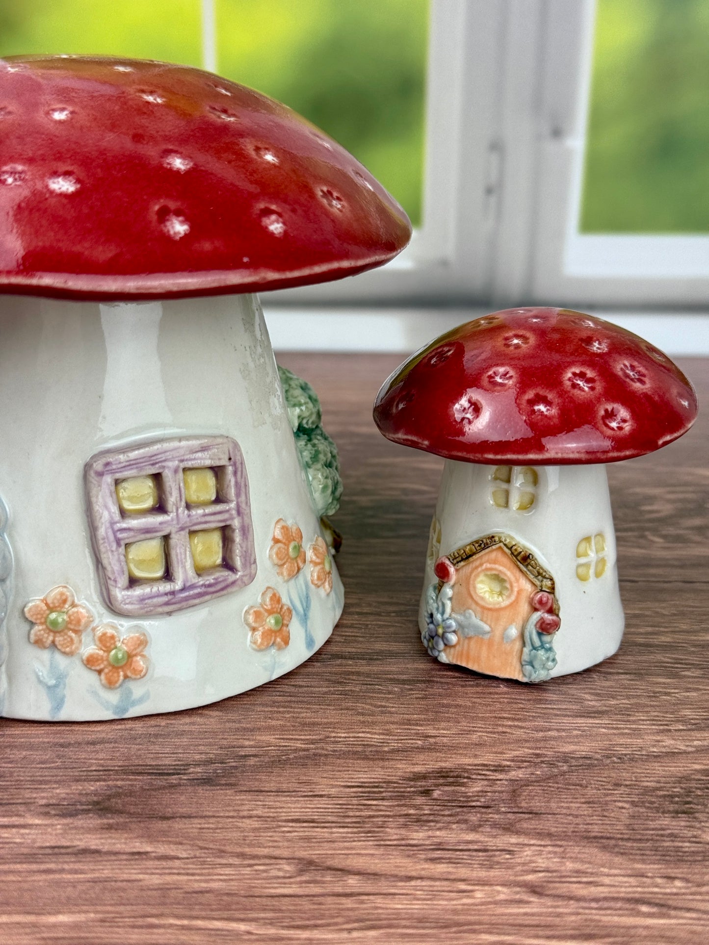 Miniature Red Roofed Mushroom Houses