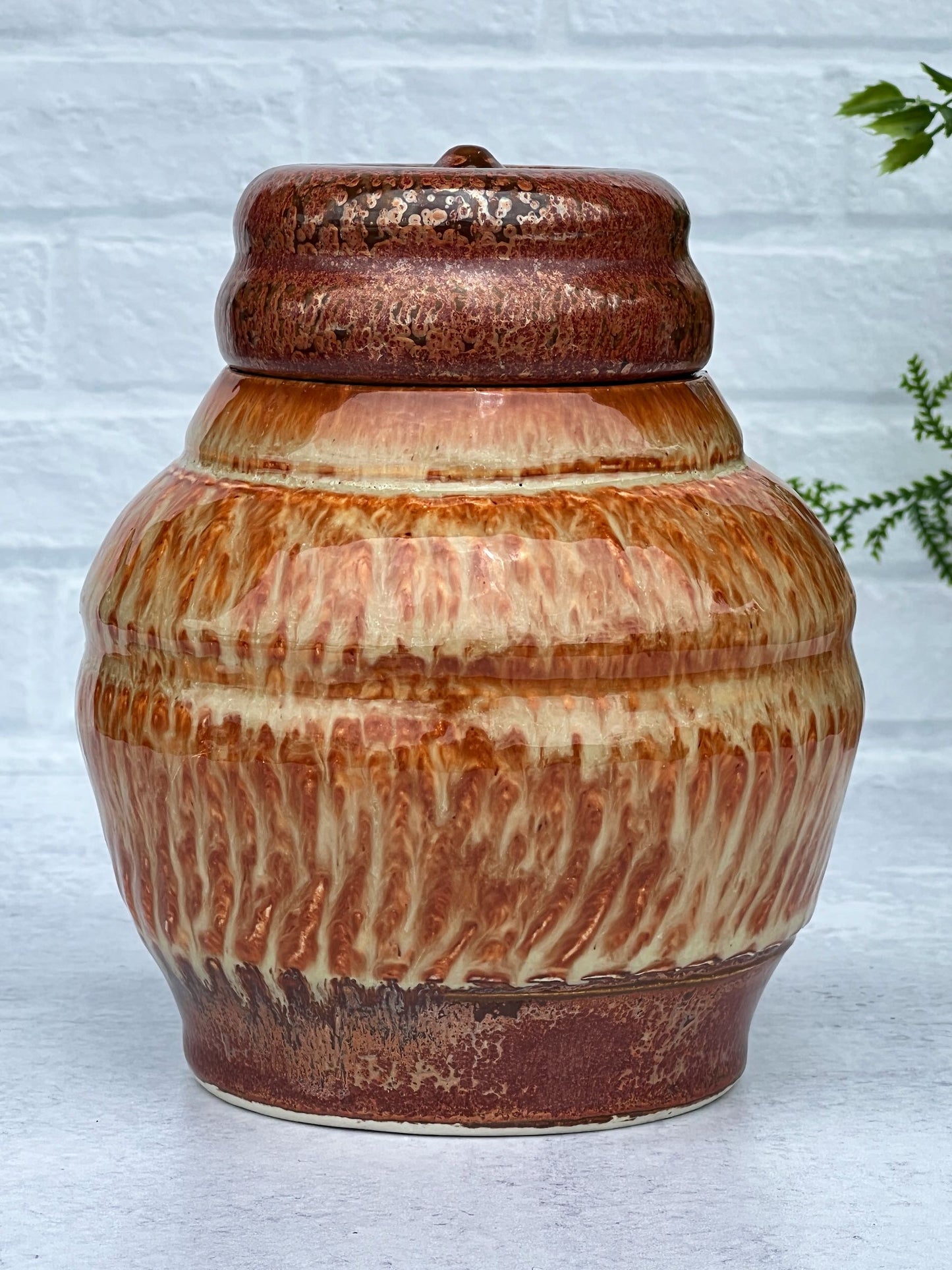 Wheel Thrown Jar with Albany Slip Brown and Ancient Copper Glaze