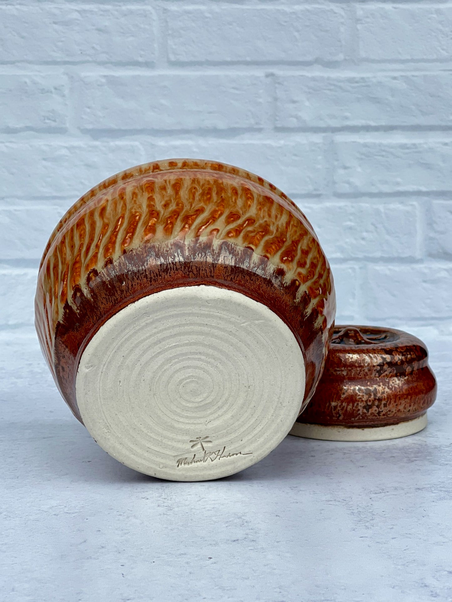 Wheel Thrown Jar with Albany Slip Brown and Ancient Copper Glaze