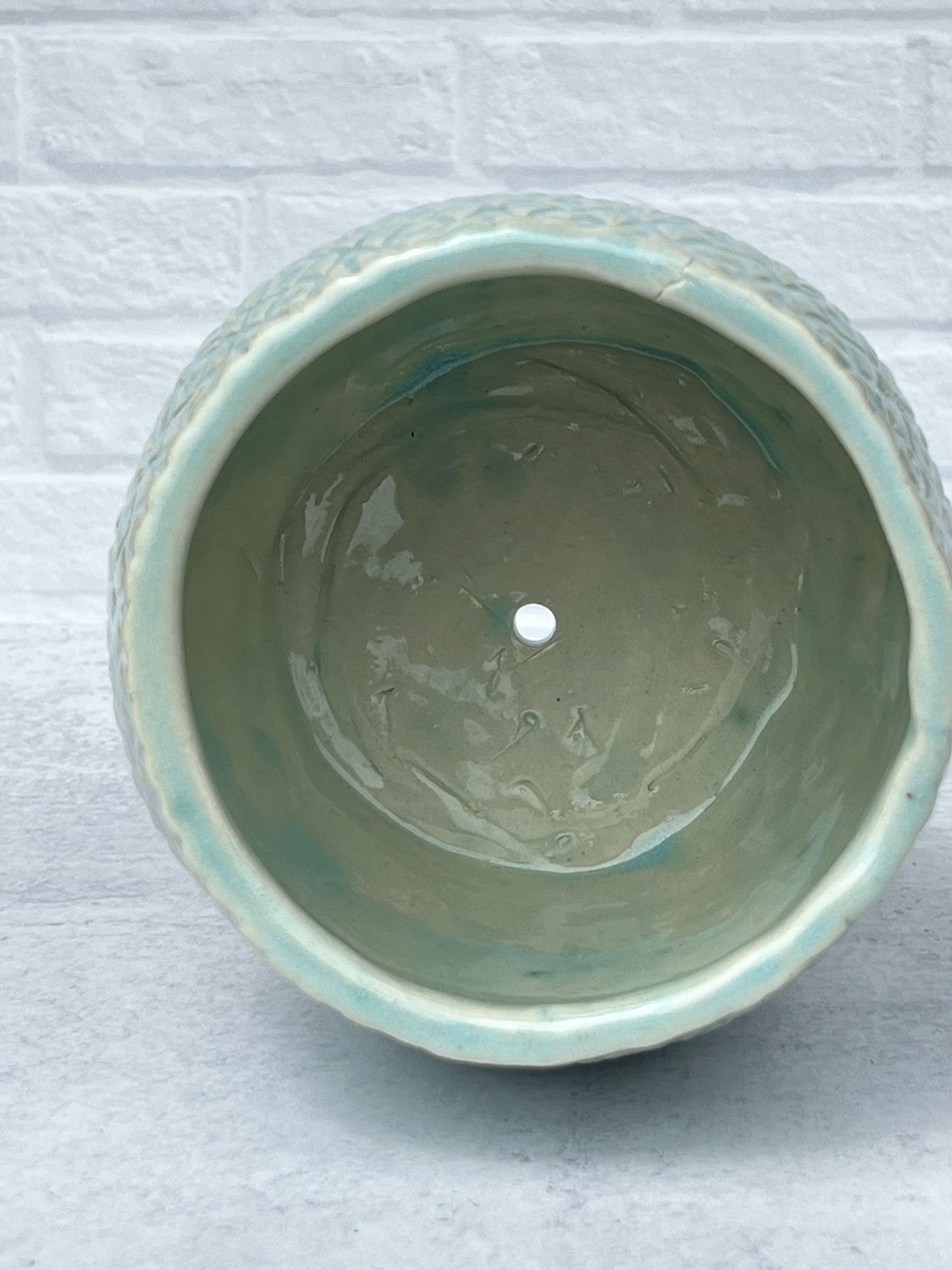 Tall Round Hand-built Textured Planter