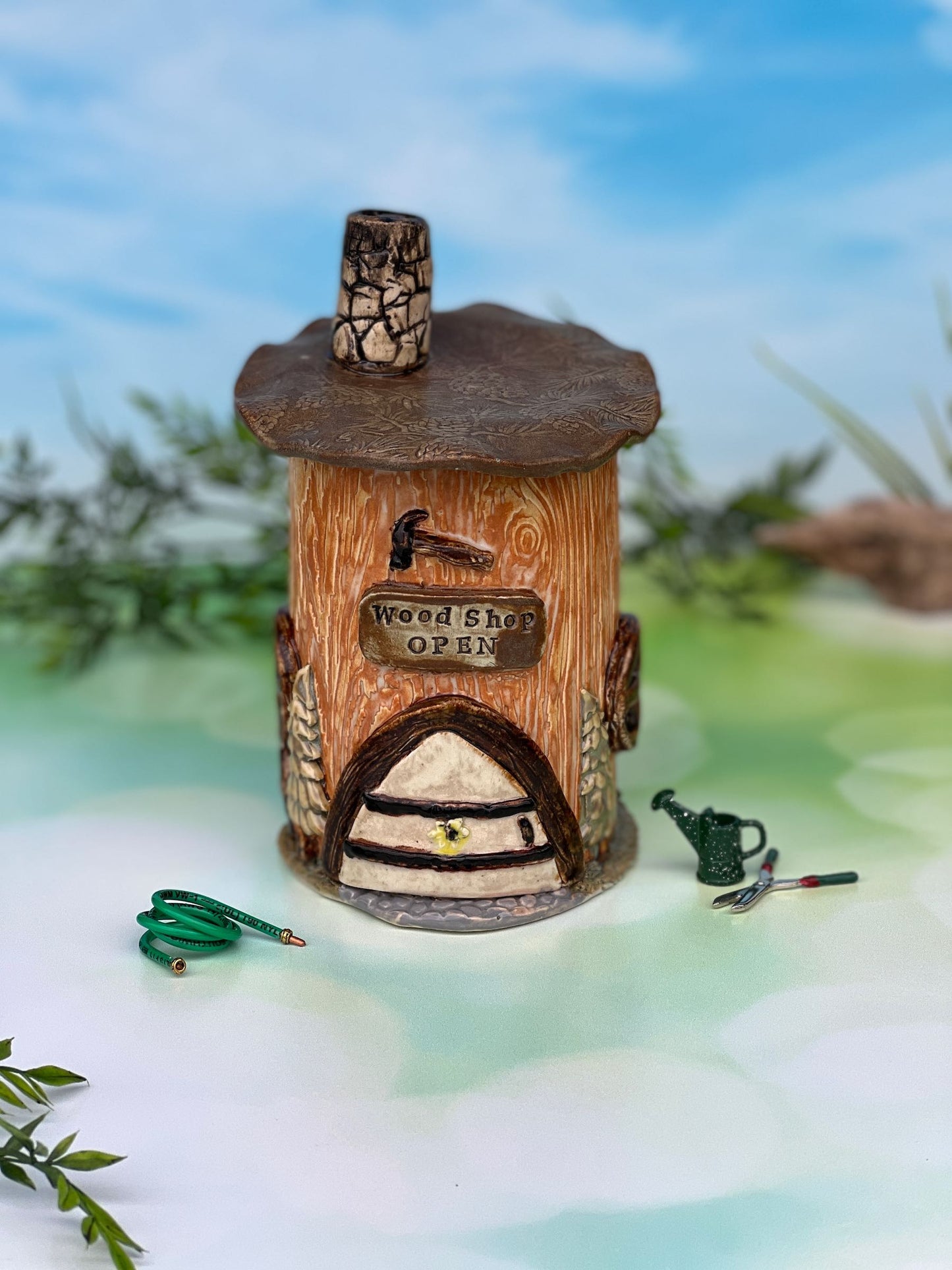 Miniature Woodshed Fairy Garden House