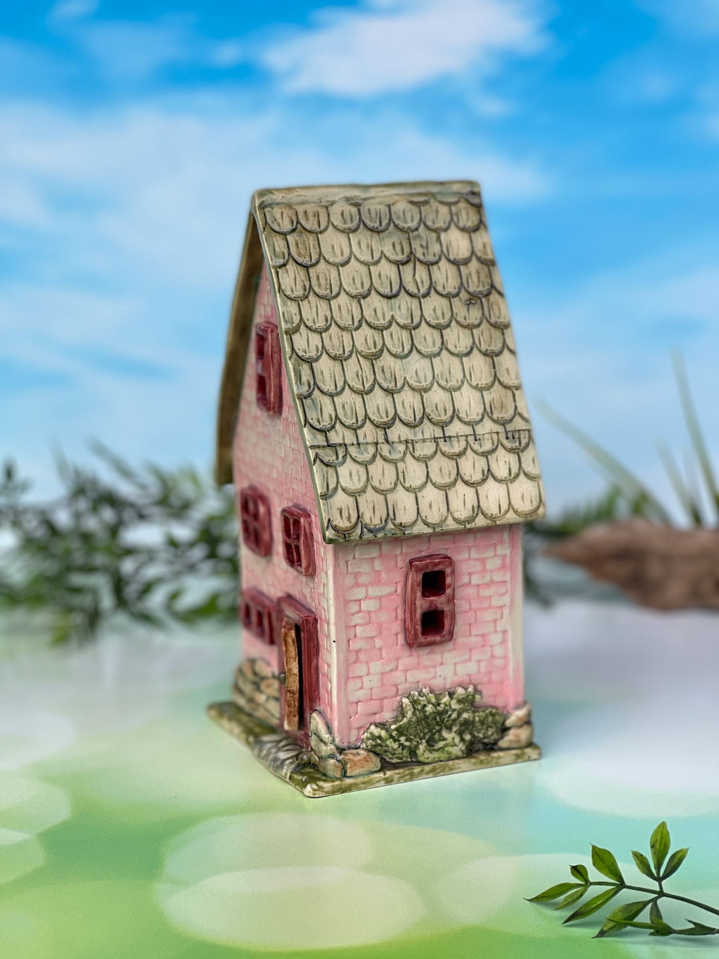 Two Story Miniature House Pink