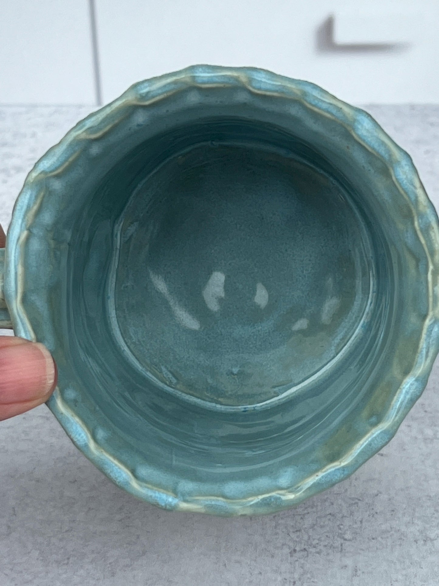 Mug with Circle Texture with Norse Blue and Sea Salt Glaze