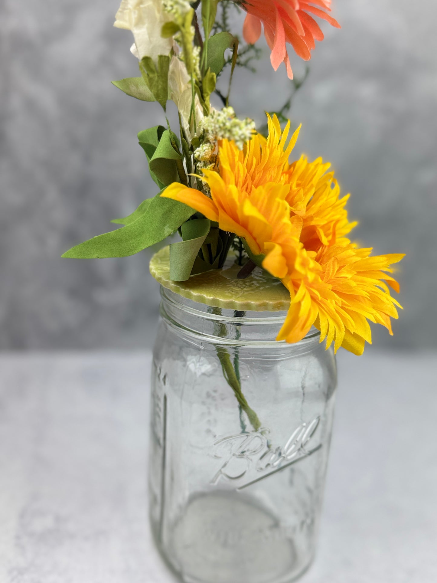 Porcelain Clay Flower Frogs for a Wide-Mouth Mason Jar