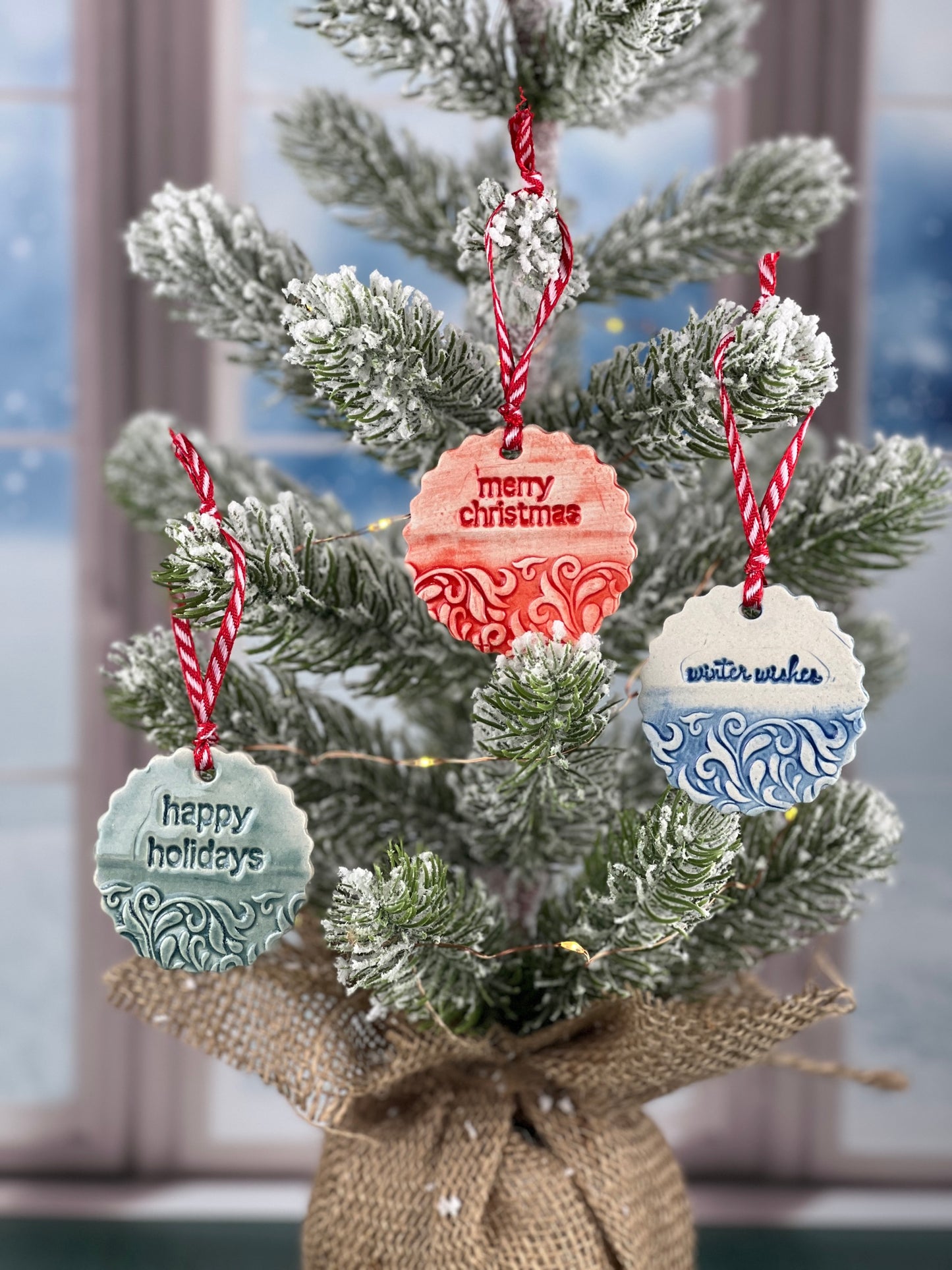 Flat Round Christmas Ornaments