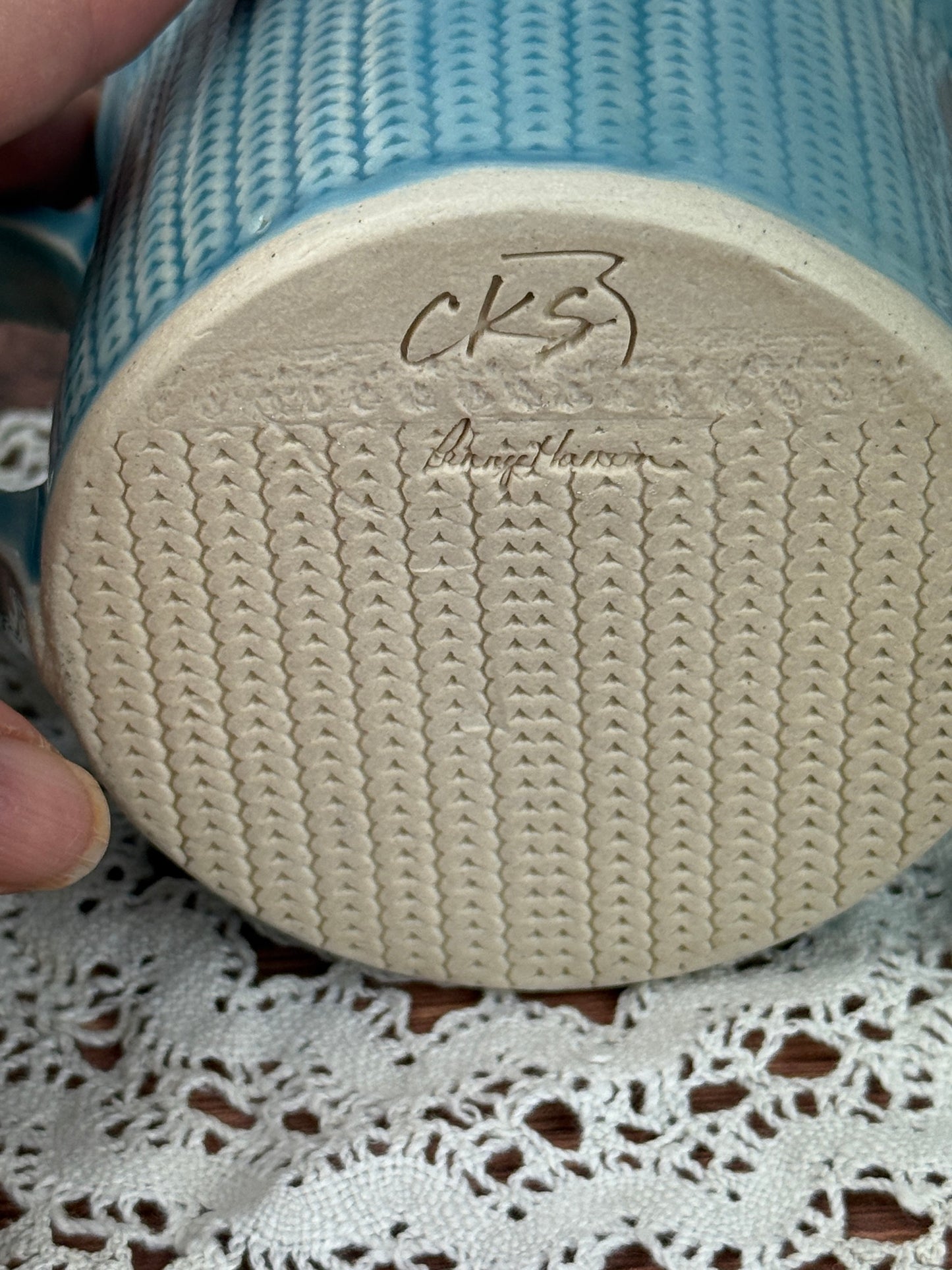 Light Blue Sweater Textured Mug