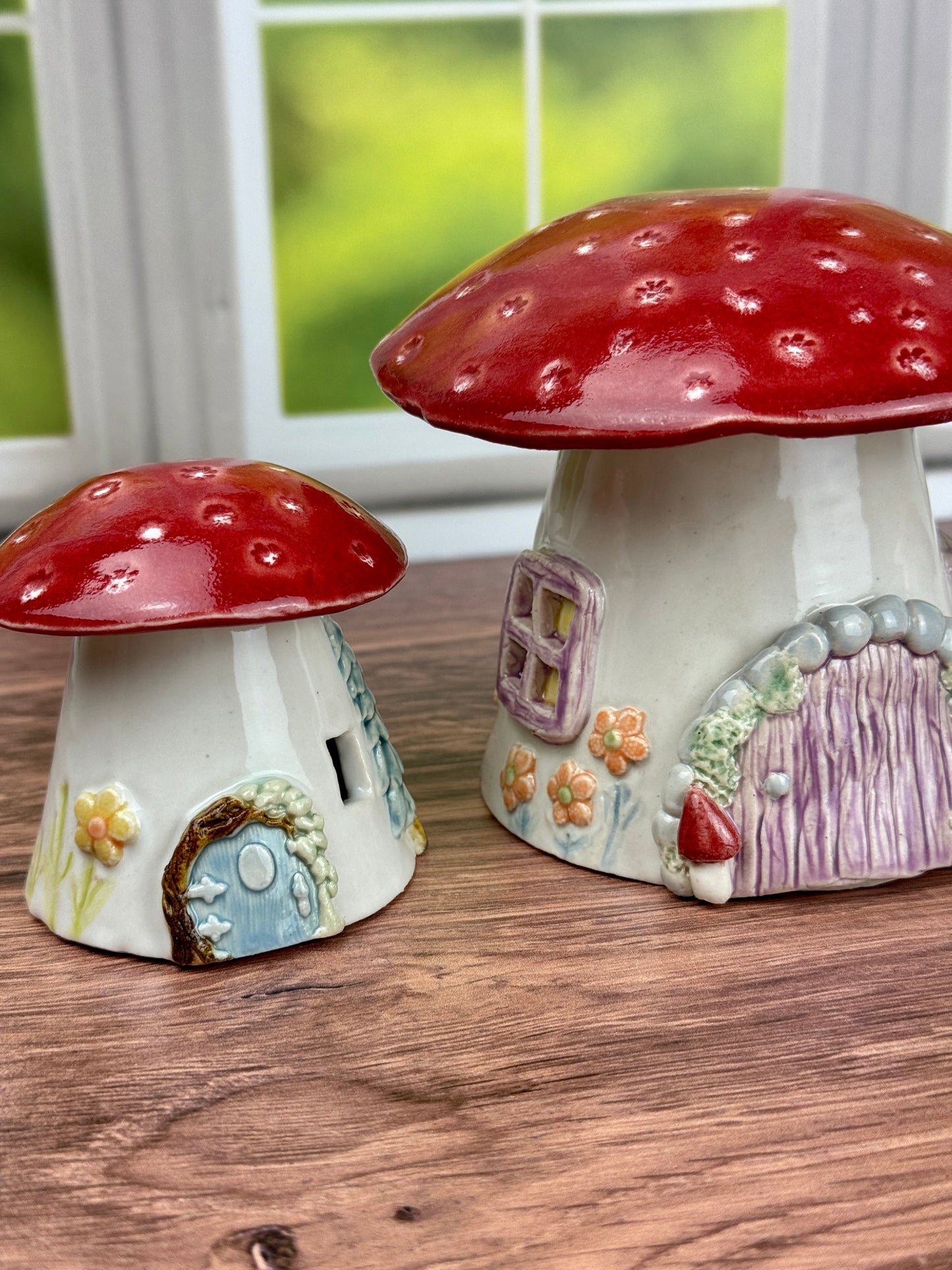 Miniature Red Roofed Mushroom Houses