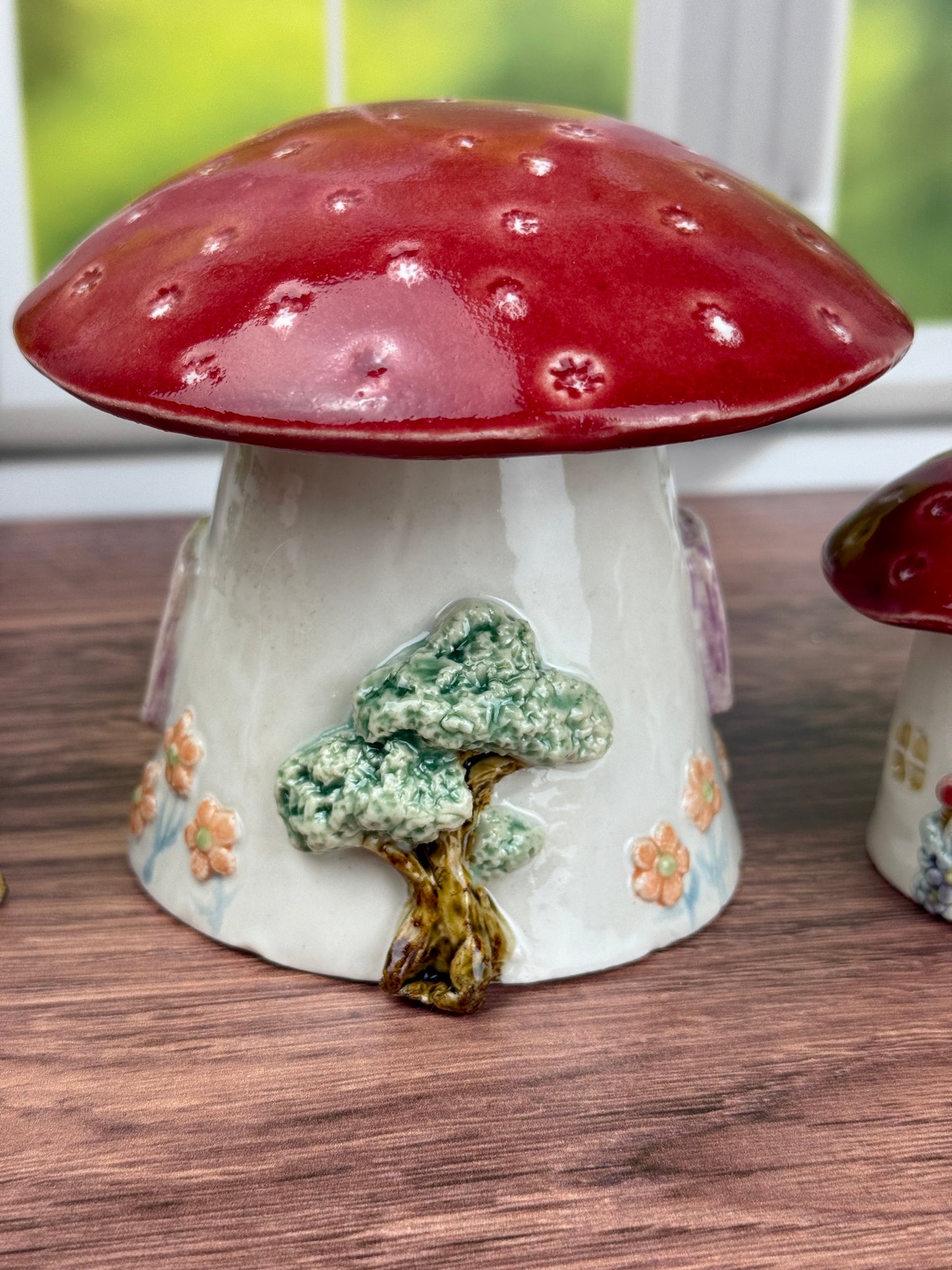 Miniature Red Roofed Mushroom Houses