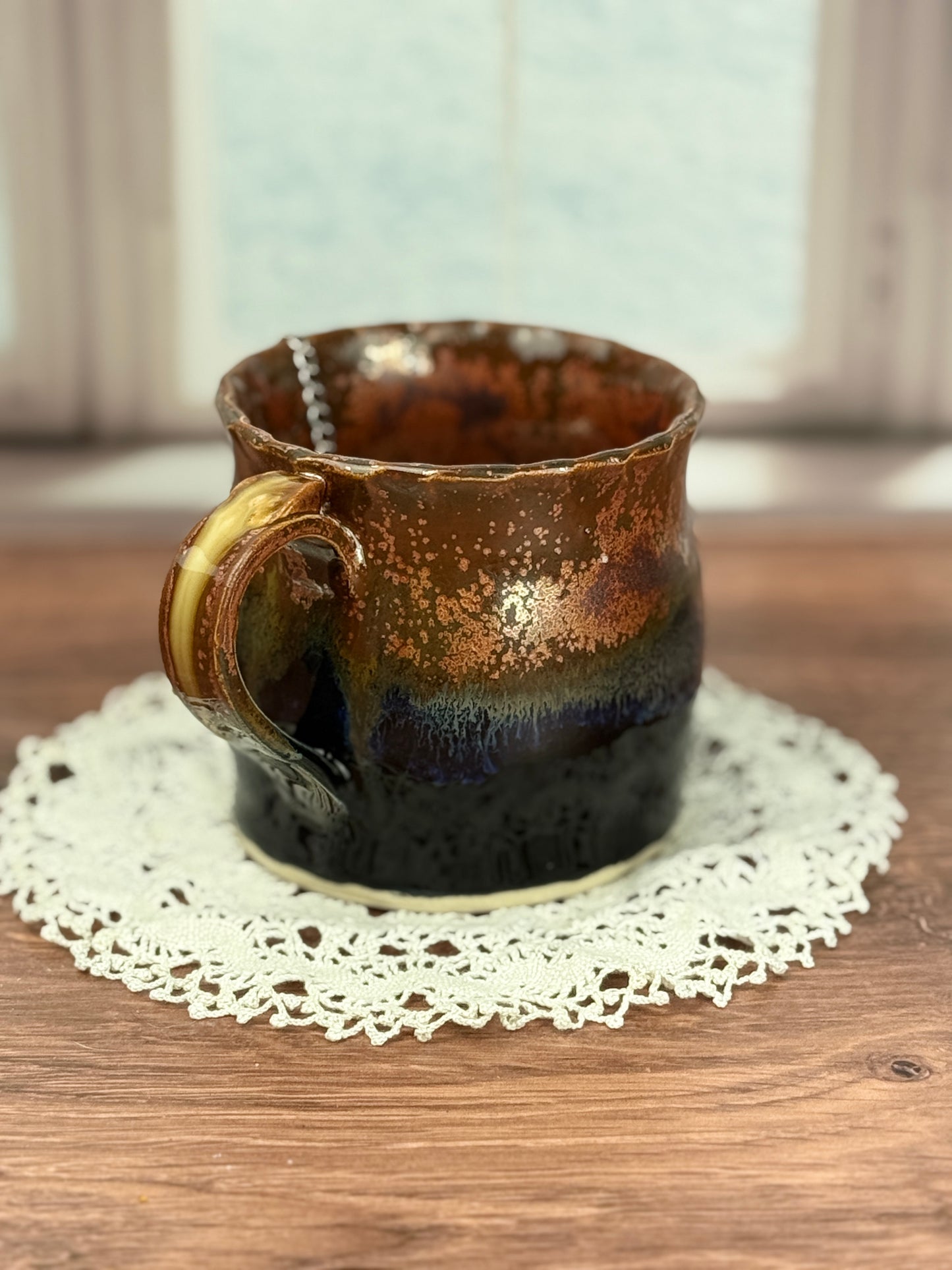 Obsidian and Ancient Copper Mug