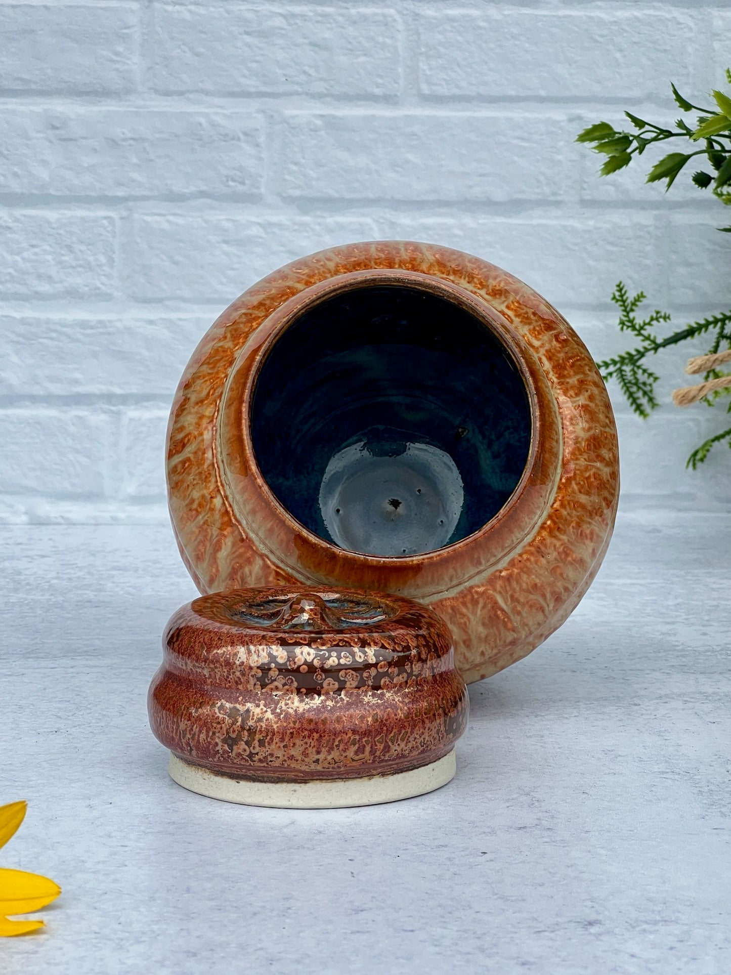 Wheel Thrown Jar with Albany Slip Brown and Ancient Copper Glaze