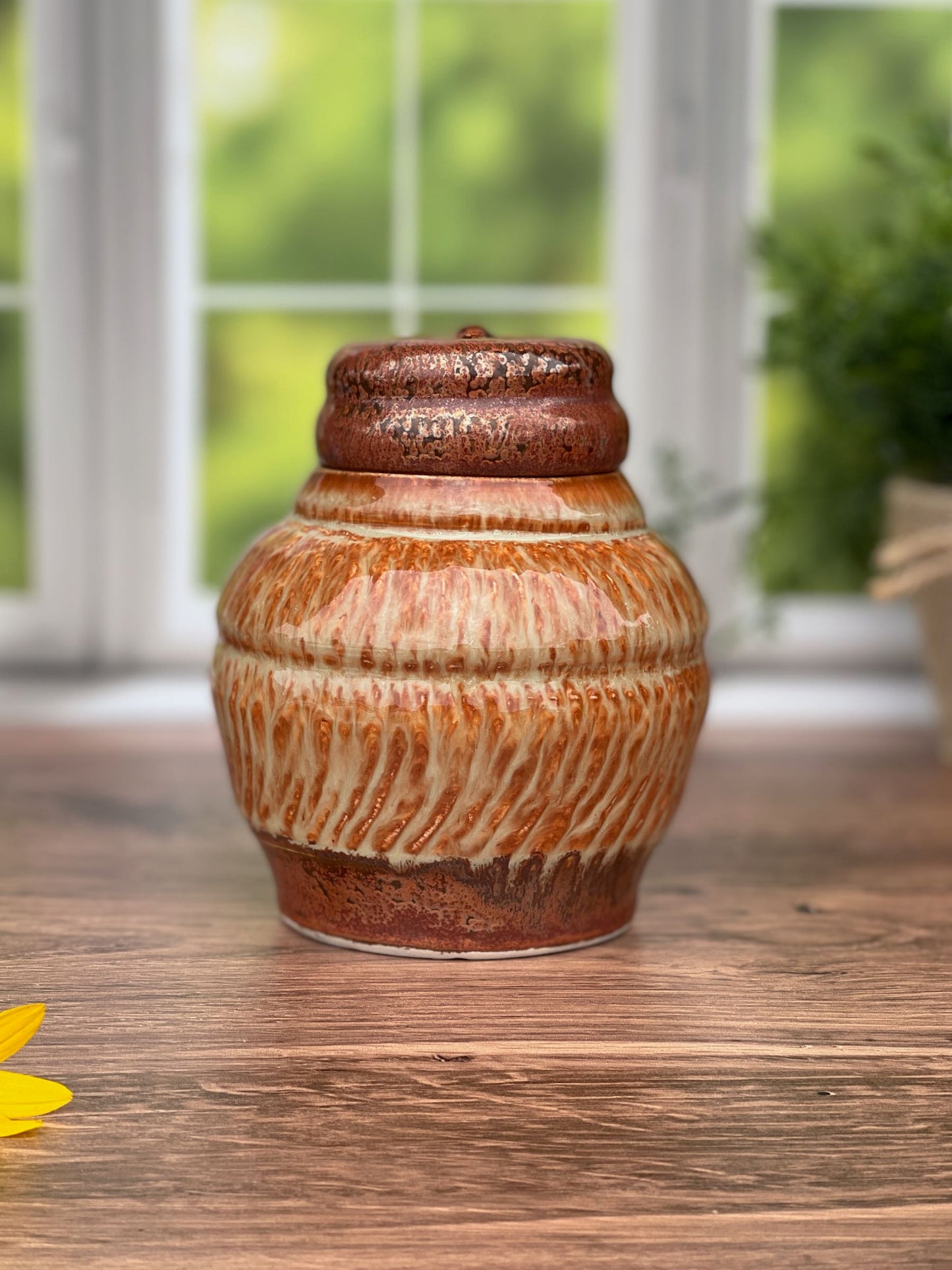 Wheel Thrown Jar with Albany Slip Brown and Ancient Copper Glaze