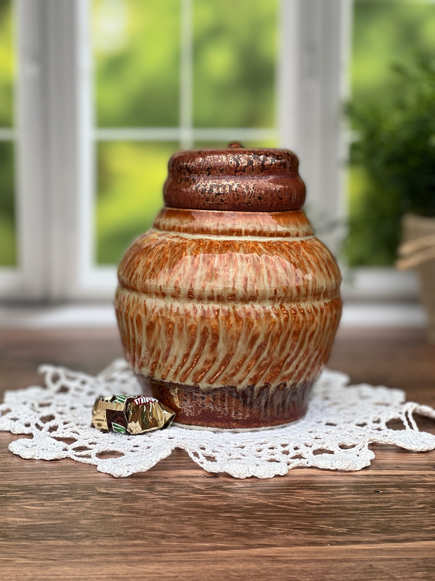 Wheel Thrown Jar with Albany Slip Brown and Ancient Copper Glaze