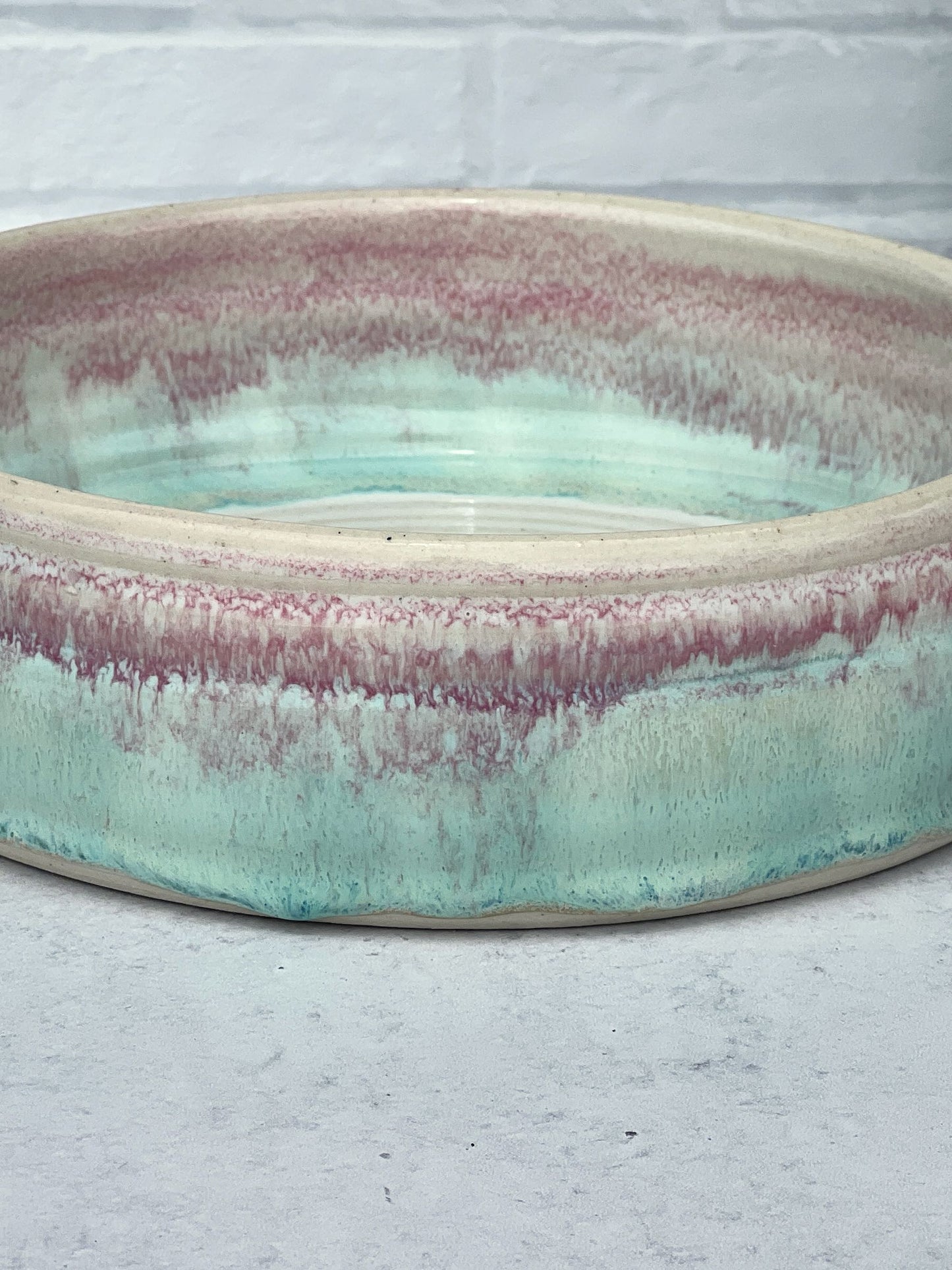 Succulent Planter with a Pink and Textured Turquoise Glaze Combo