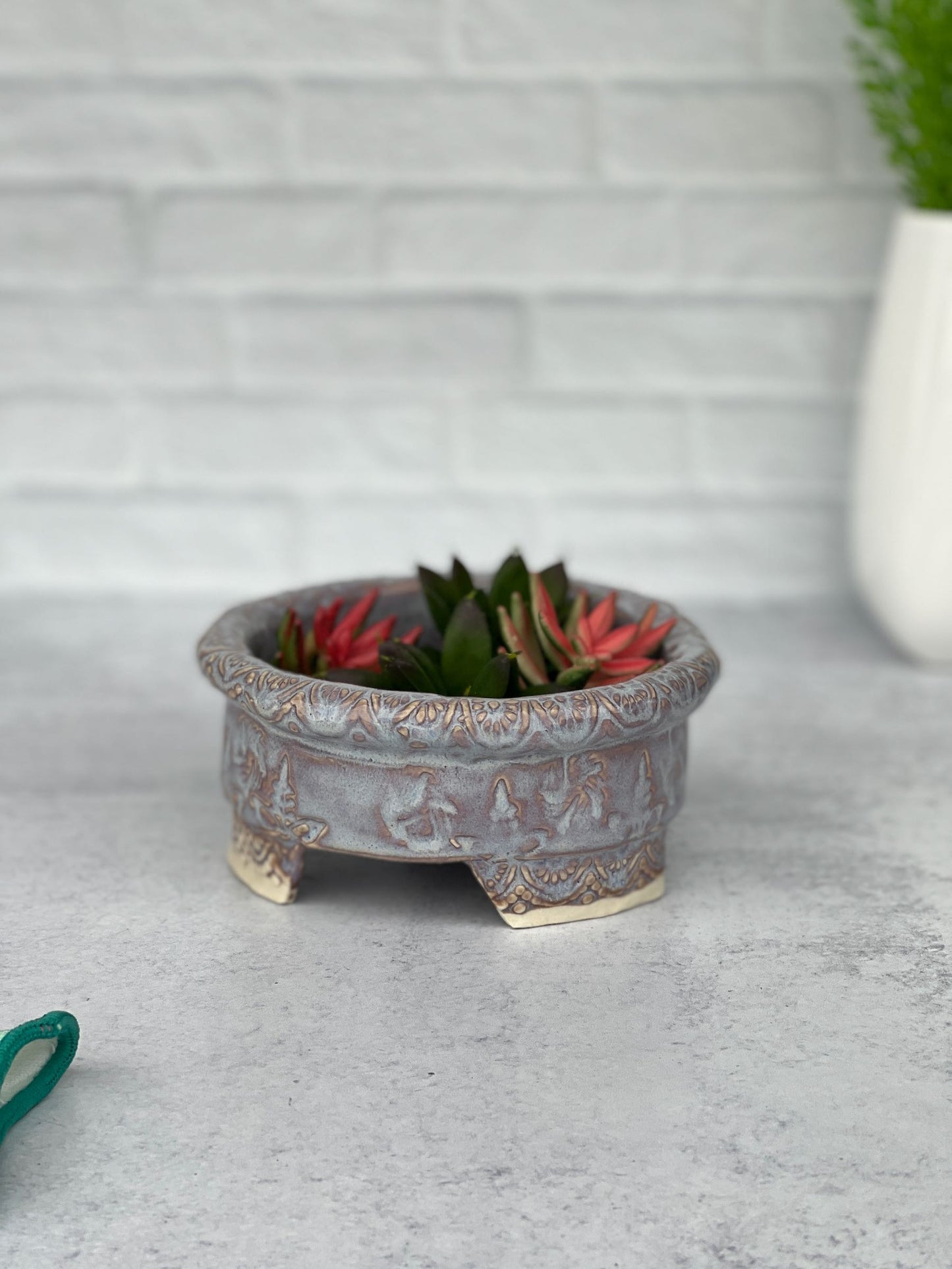 Succulent Planter with a Lavender Glaze