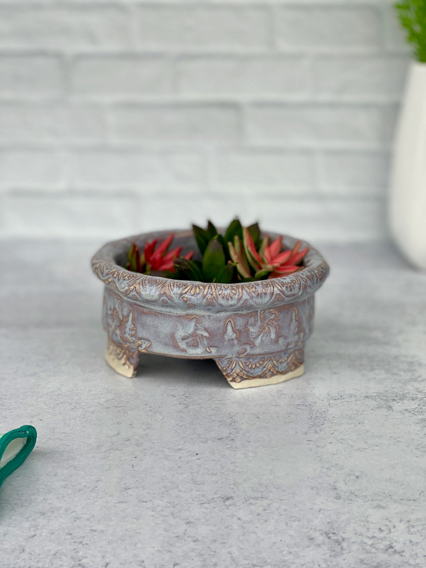 Succulent Planter with a Lavender Glaze