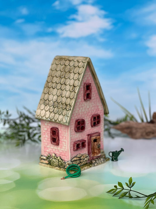 Two Story Miniature House Pink