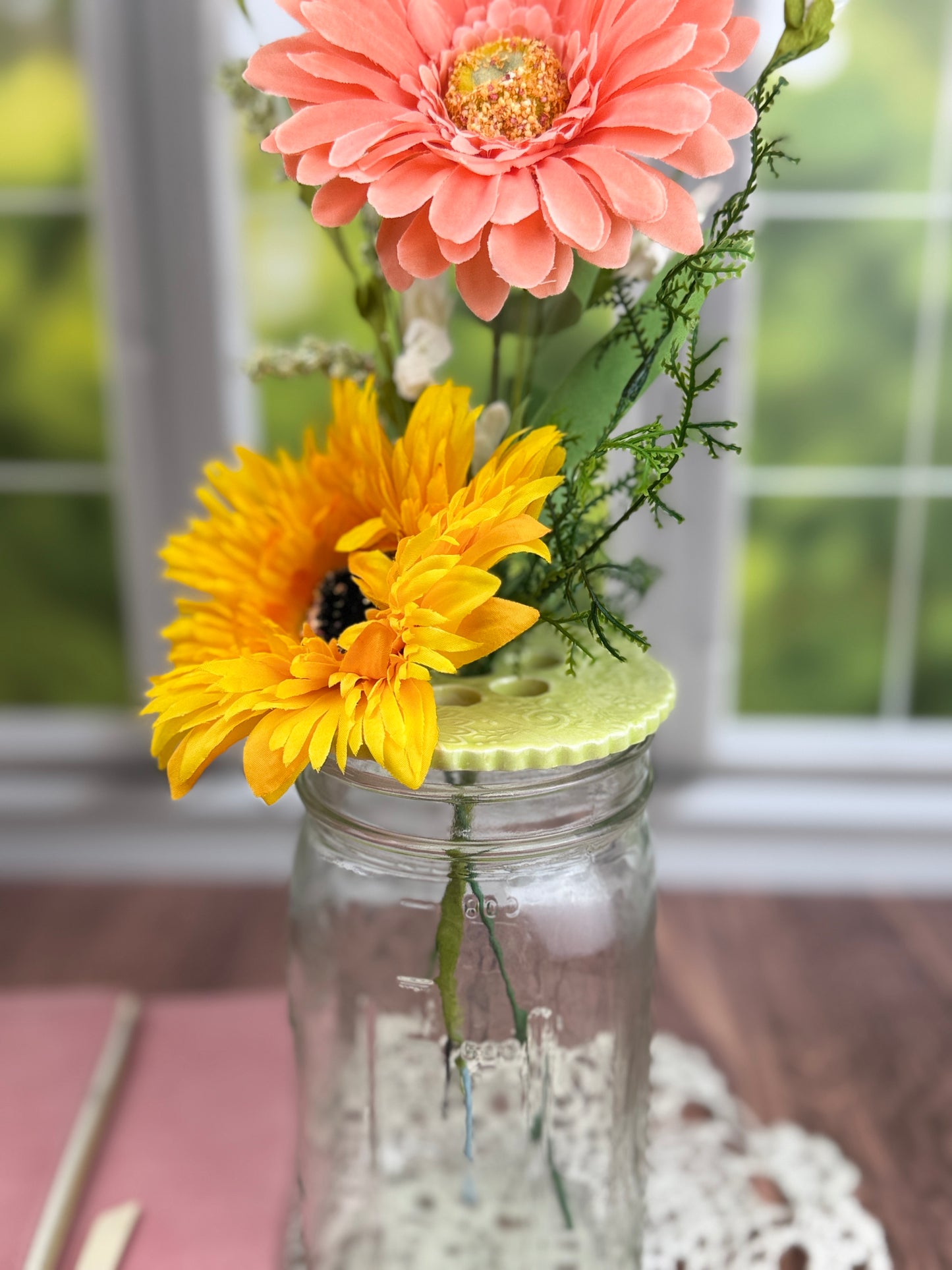 Porcelain Clay Flower Frogs for a Wide-Mouth Mason Jar