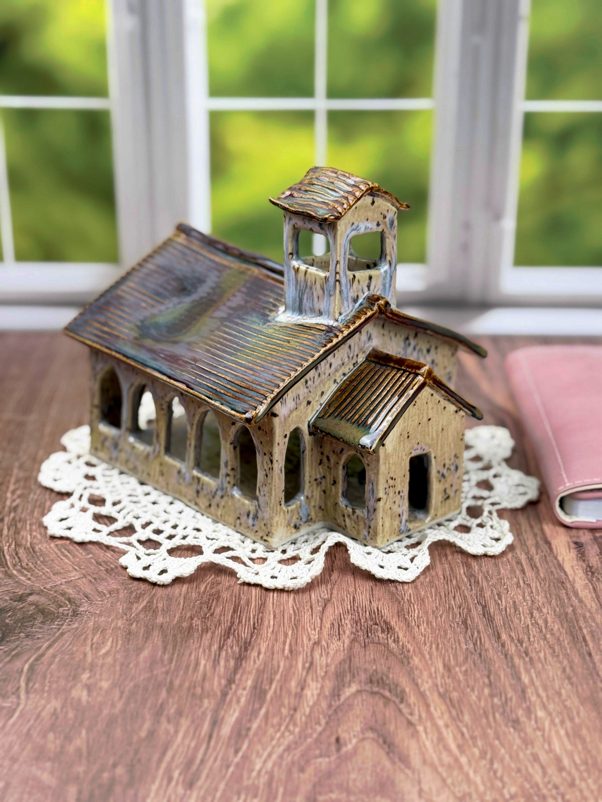 Hand-built Church building luminary