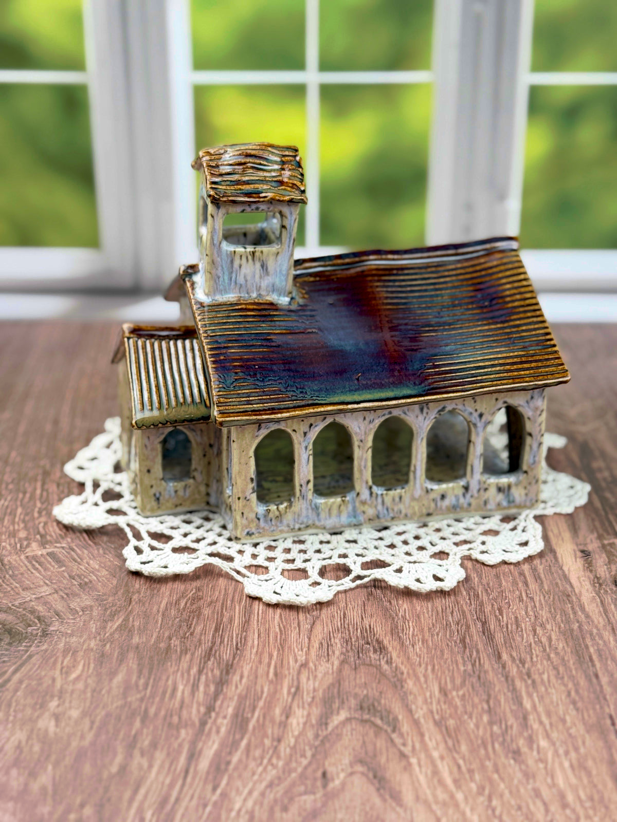 Hand-built Church building luminary