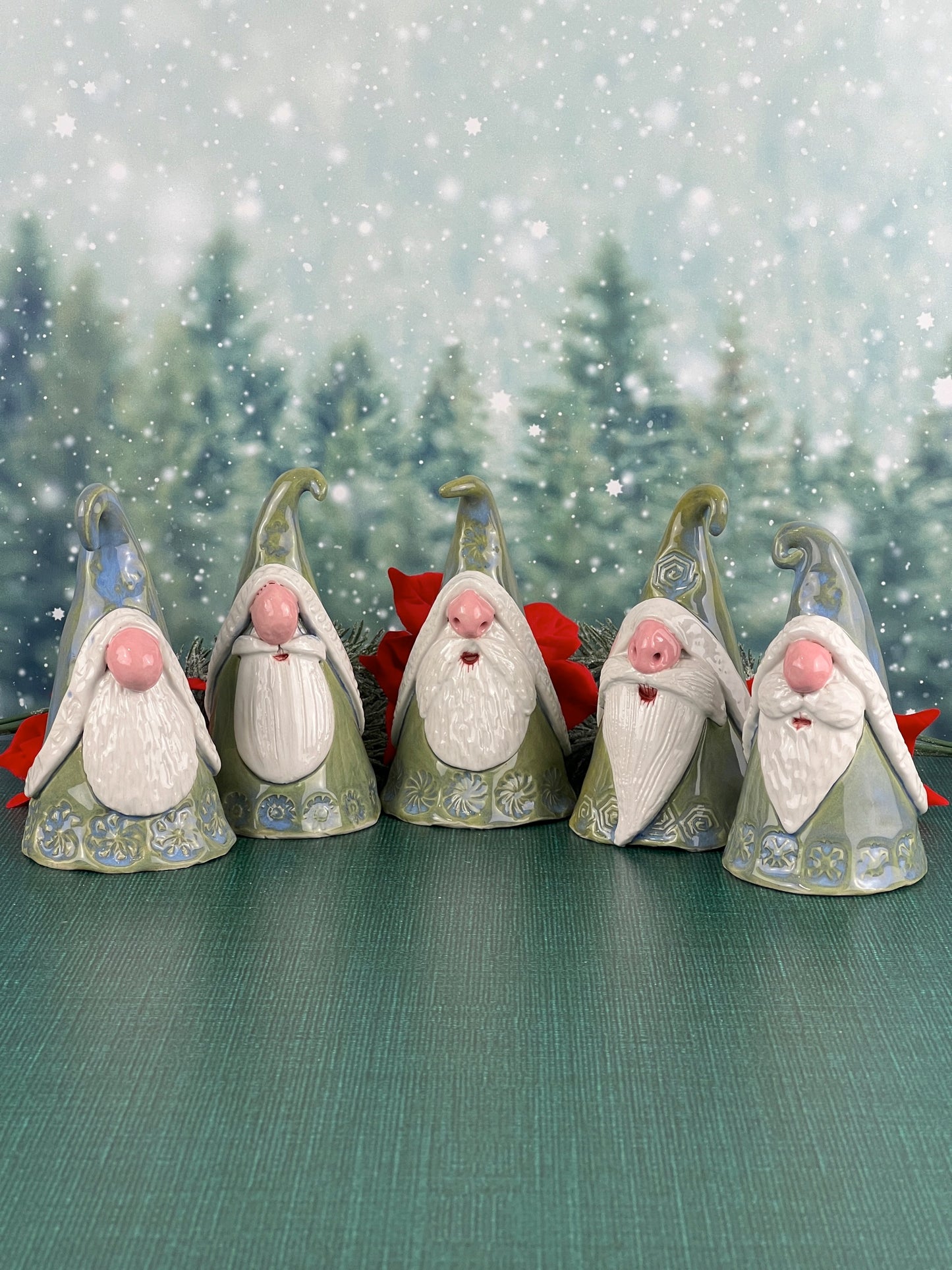 Blue Green Christmas Nordic Gnomes