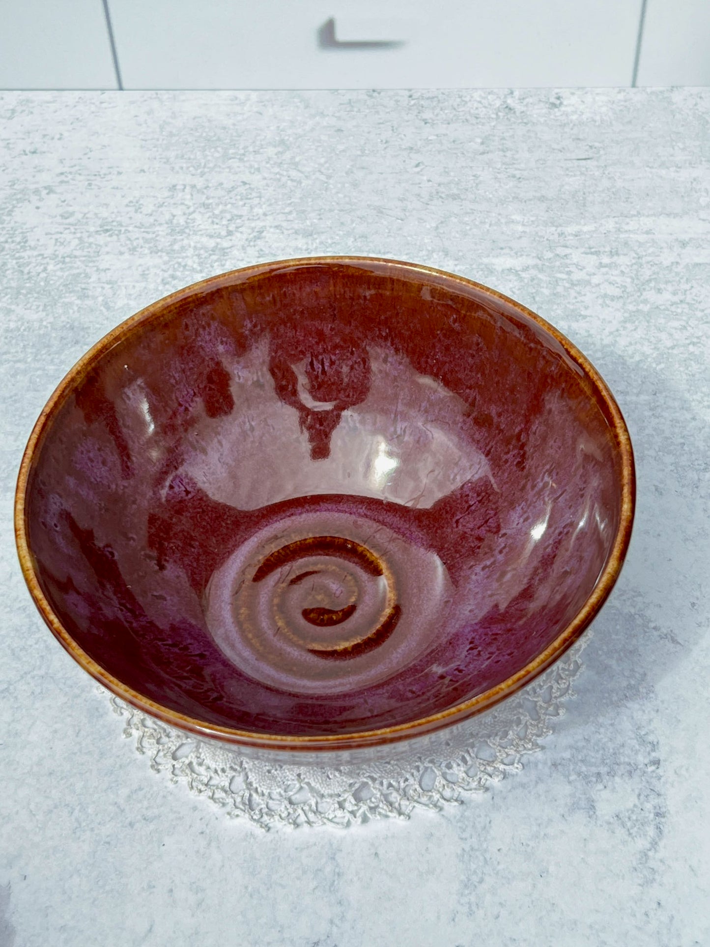 Wheel Thrown Smokey Merlot Porcelain Serving Bowl
